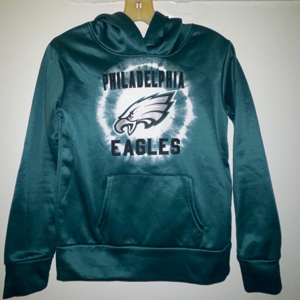 NWOT NFL Team Apparel Philadelphia Eagles Hoodie Sweatshirt Youth Kids LG, New